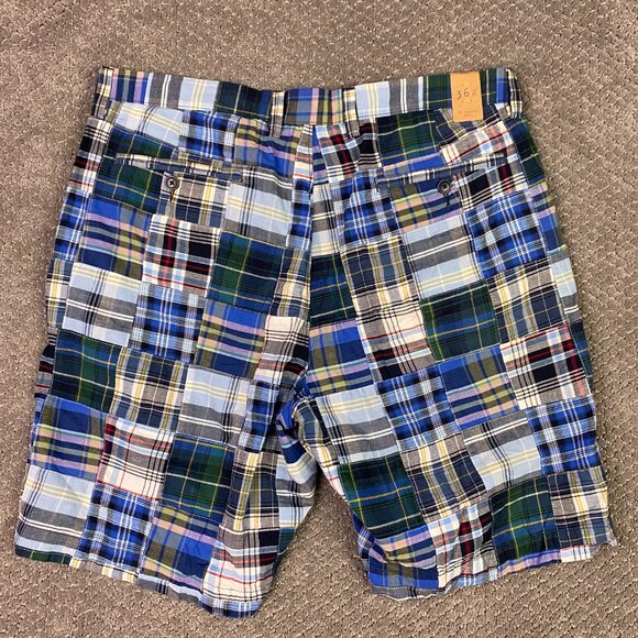 J. CREW Shorts Men's 36 Gramercy Patchwork Madras Plaid Cotton NWT - Picture 4 of 12